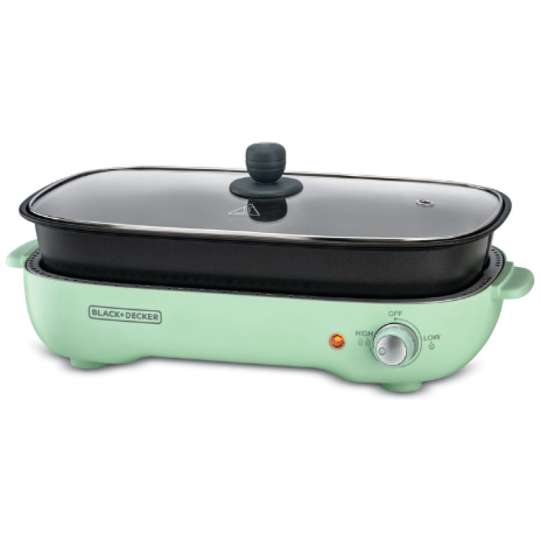 Black+Decker Electric Grill, 1400 Watt, Green - GH1400 Black+Decker Electric Grill, 1400 Watt, Green - GH1400